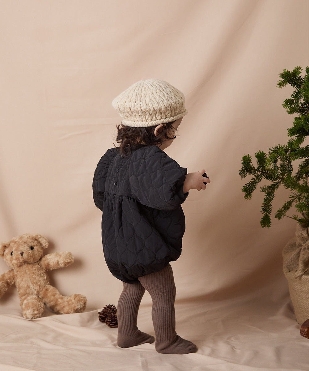 【リンクコーデ】キルティングベビーロンパース