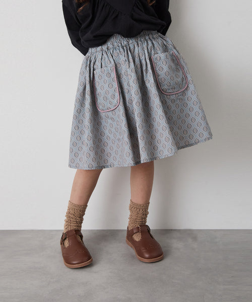 パイピングポケットエスニック柄スカート