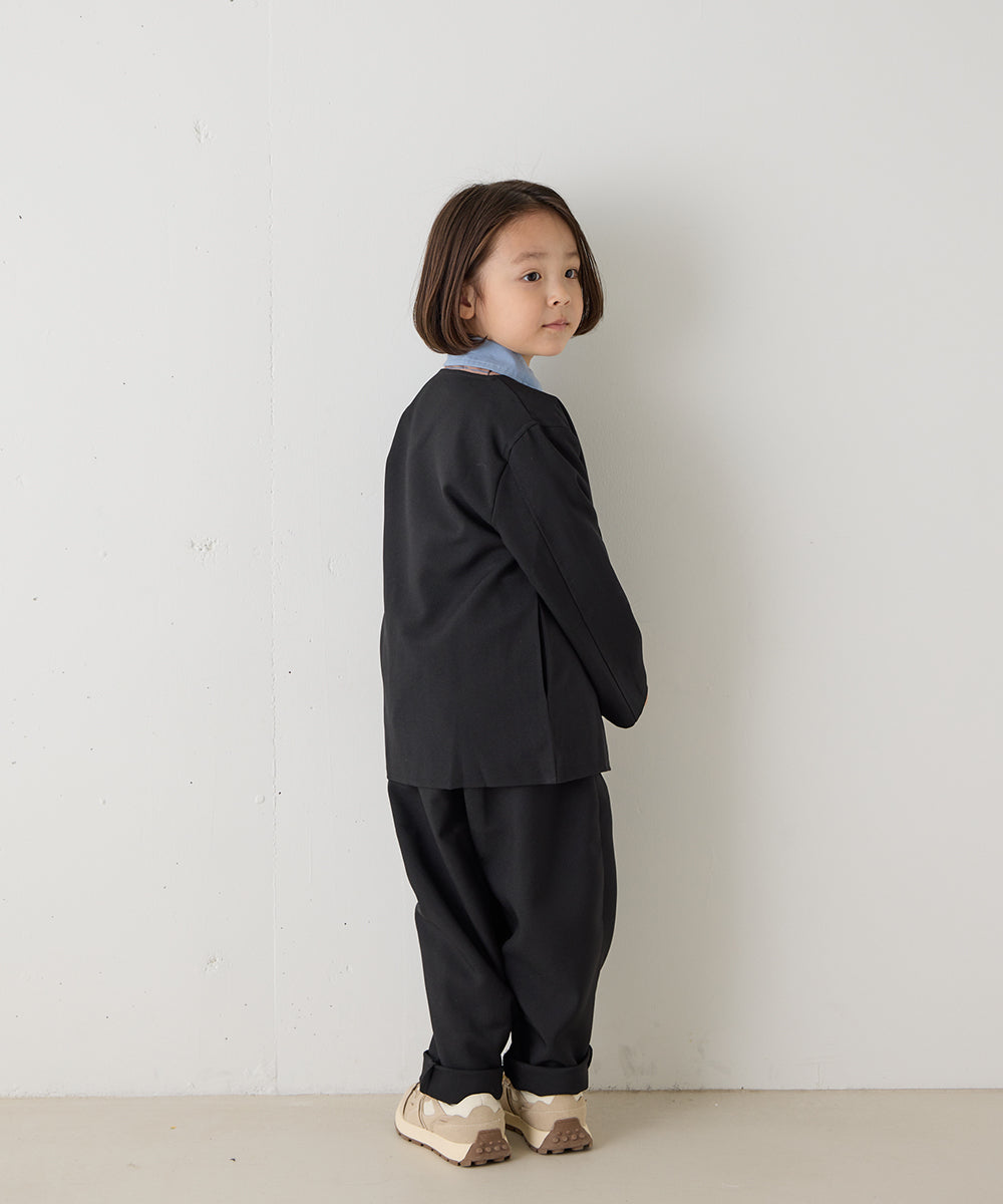 シングルノーカラージャケットセットアップ（裏地チェック）