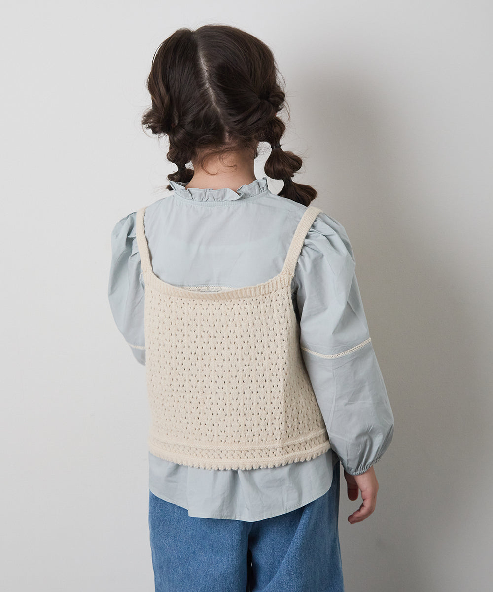 ニットキャミレイヤードブラウス2点セット