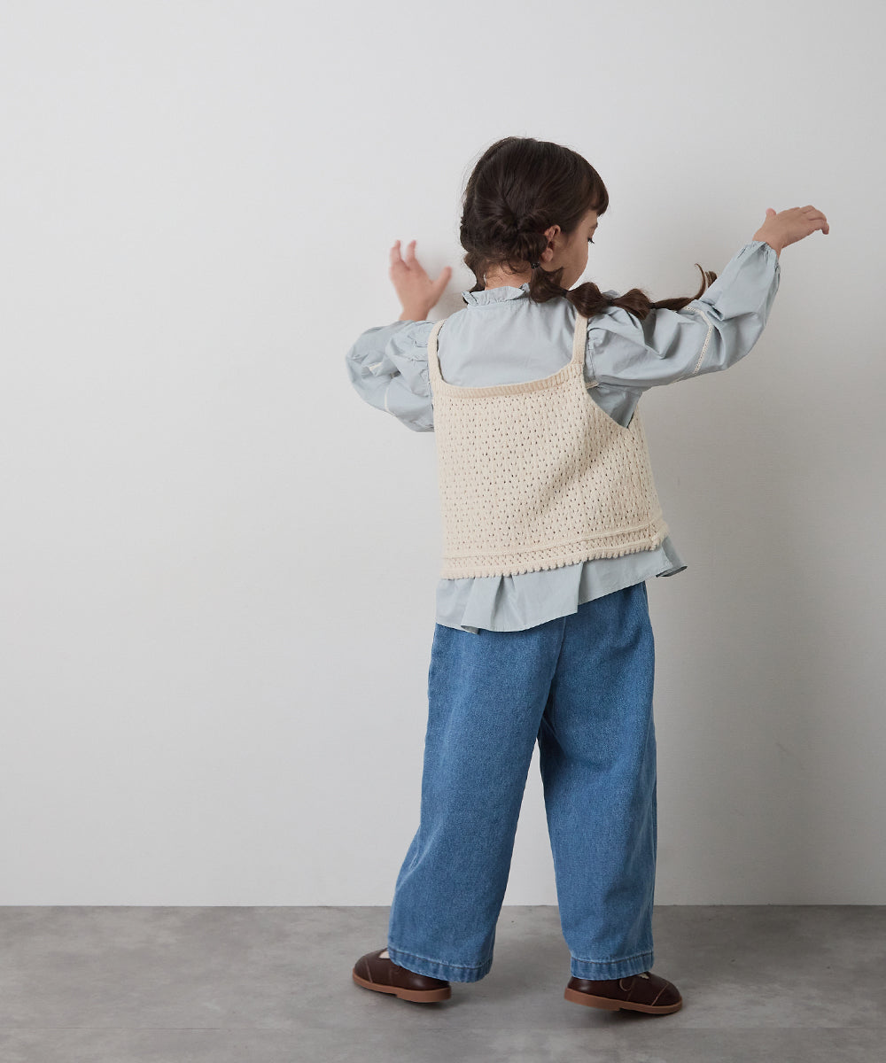 ニットキャミレイヤードブラウス2点セット