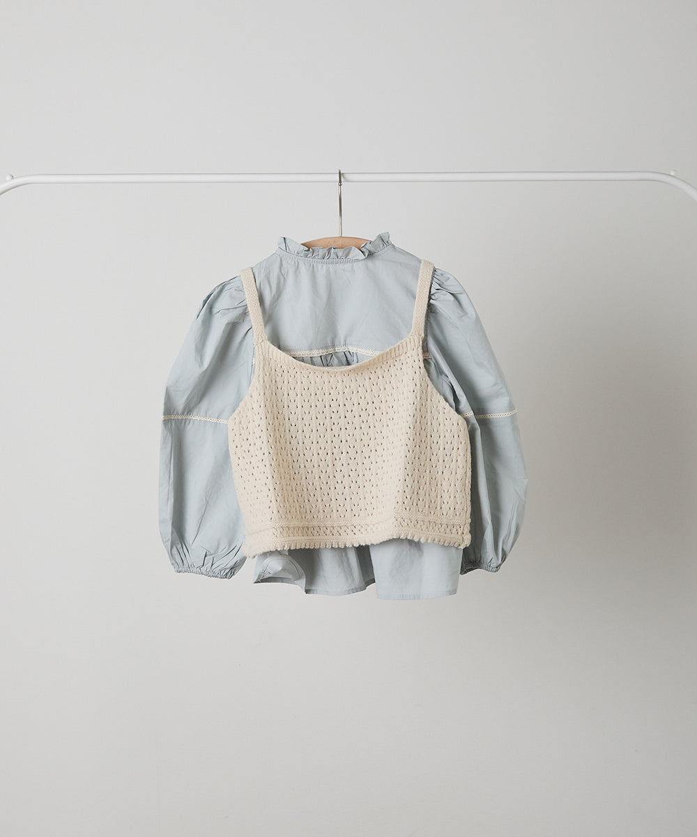 ニットキャミレイヤードブラウス2点セット