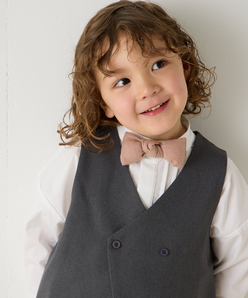 リネン蝶ネクタイ（ボタン取り外しシャツ対応）