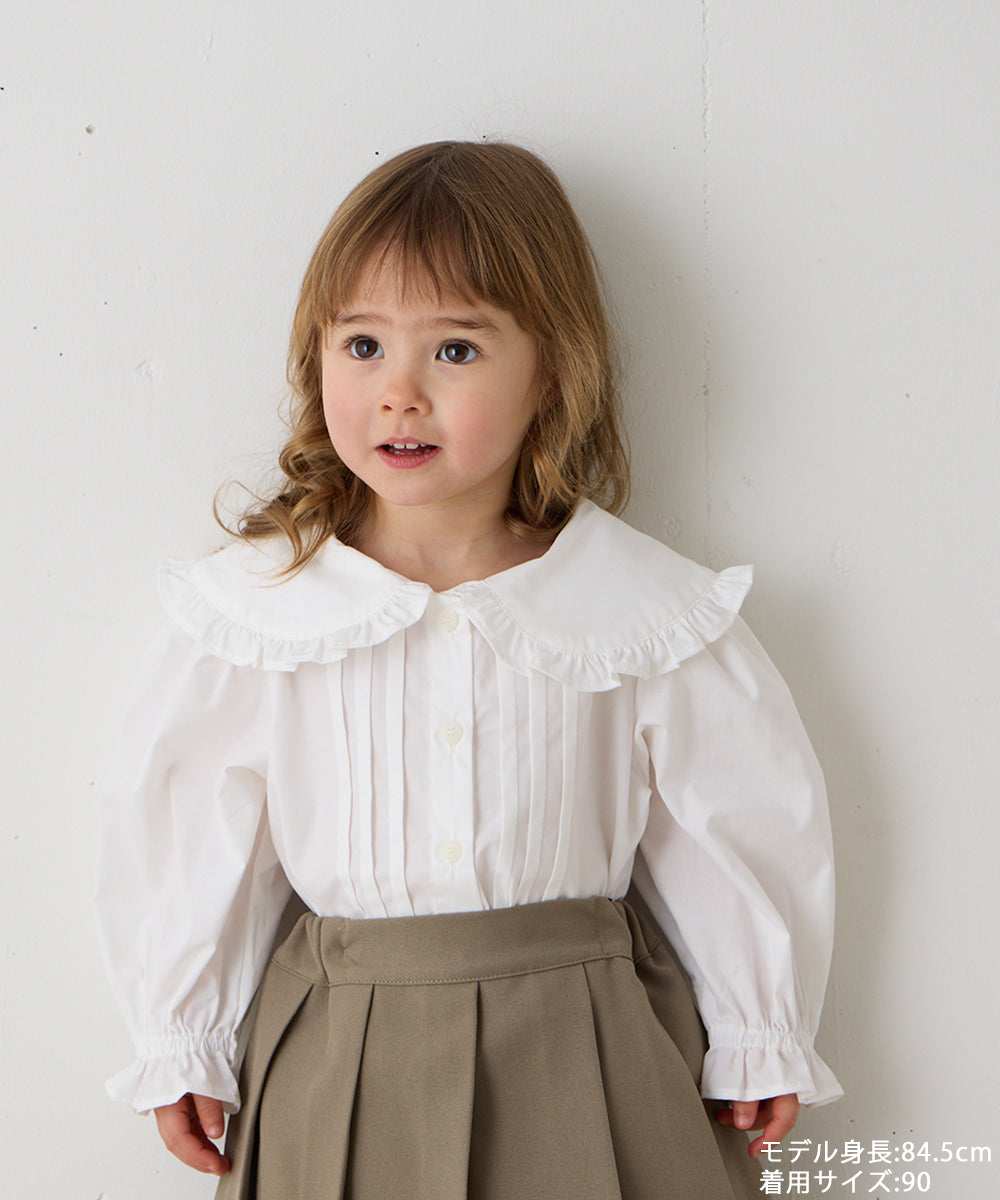 ピンタックフリルカラーブラウス