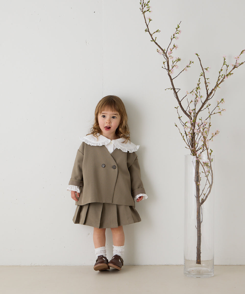 ピンタックフリルカラーブラウス