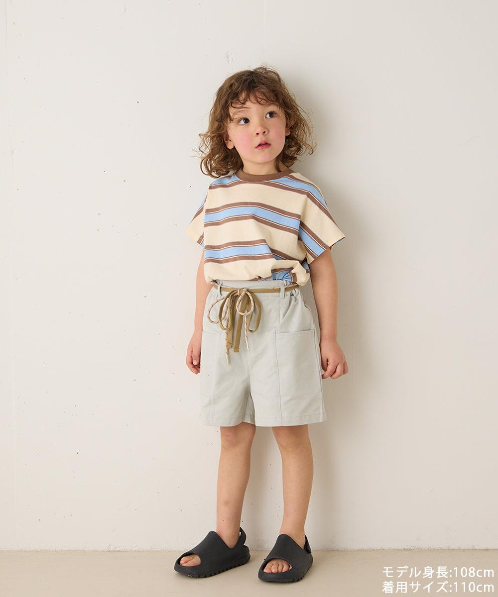 ドローストリング付きセンターシームショートパンツ