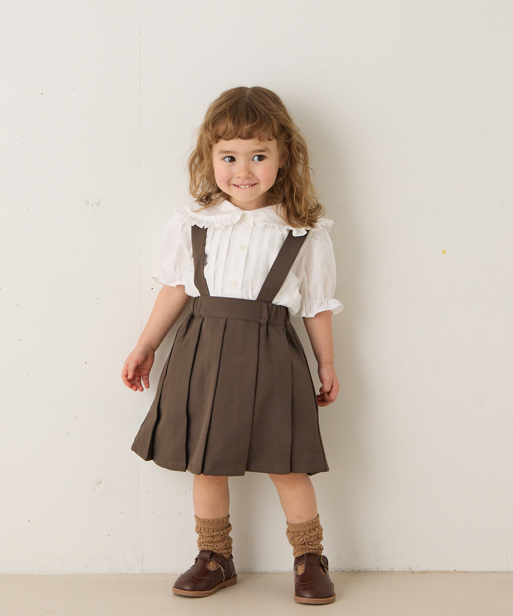 サスペンダープリーツスカート