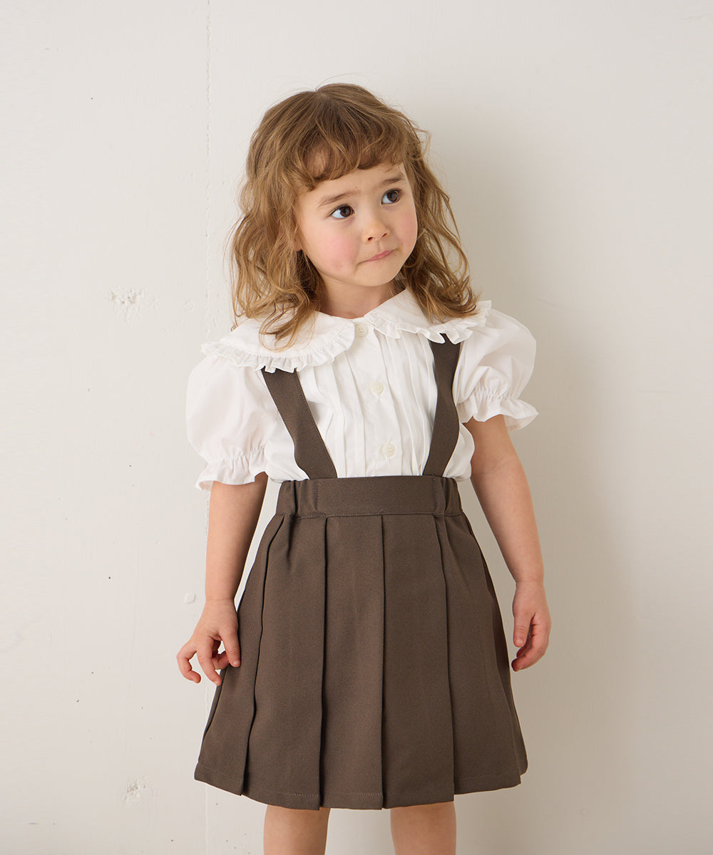 サスペンダープリーツスカート