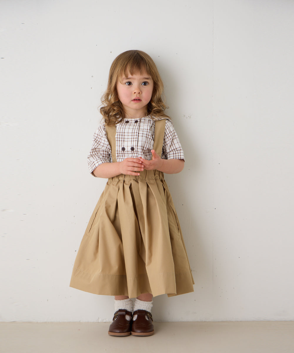 サス付きハイウエストギャザースカート