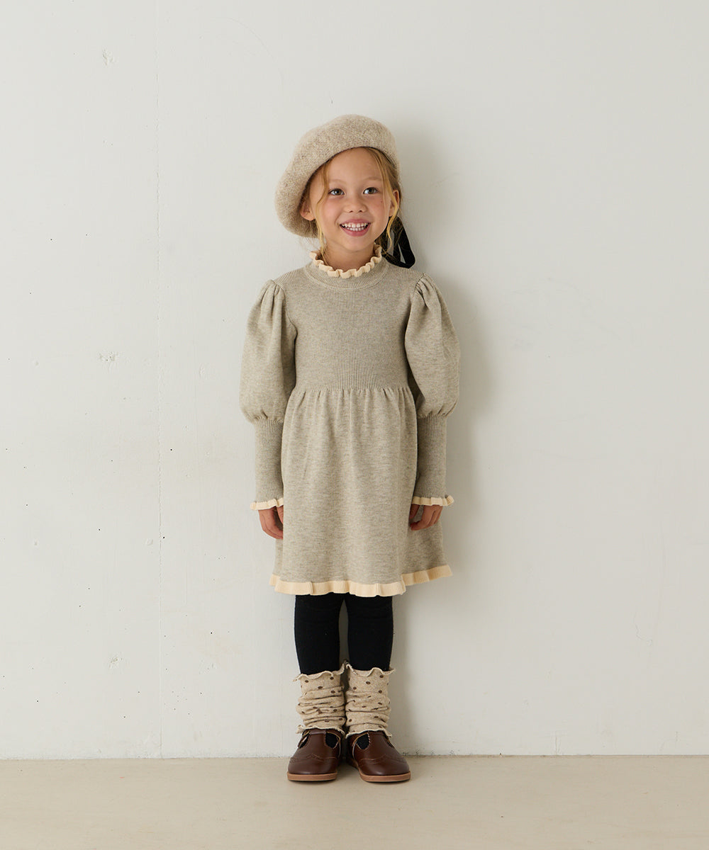 ドット柄ニットレッグウォーマー