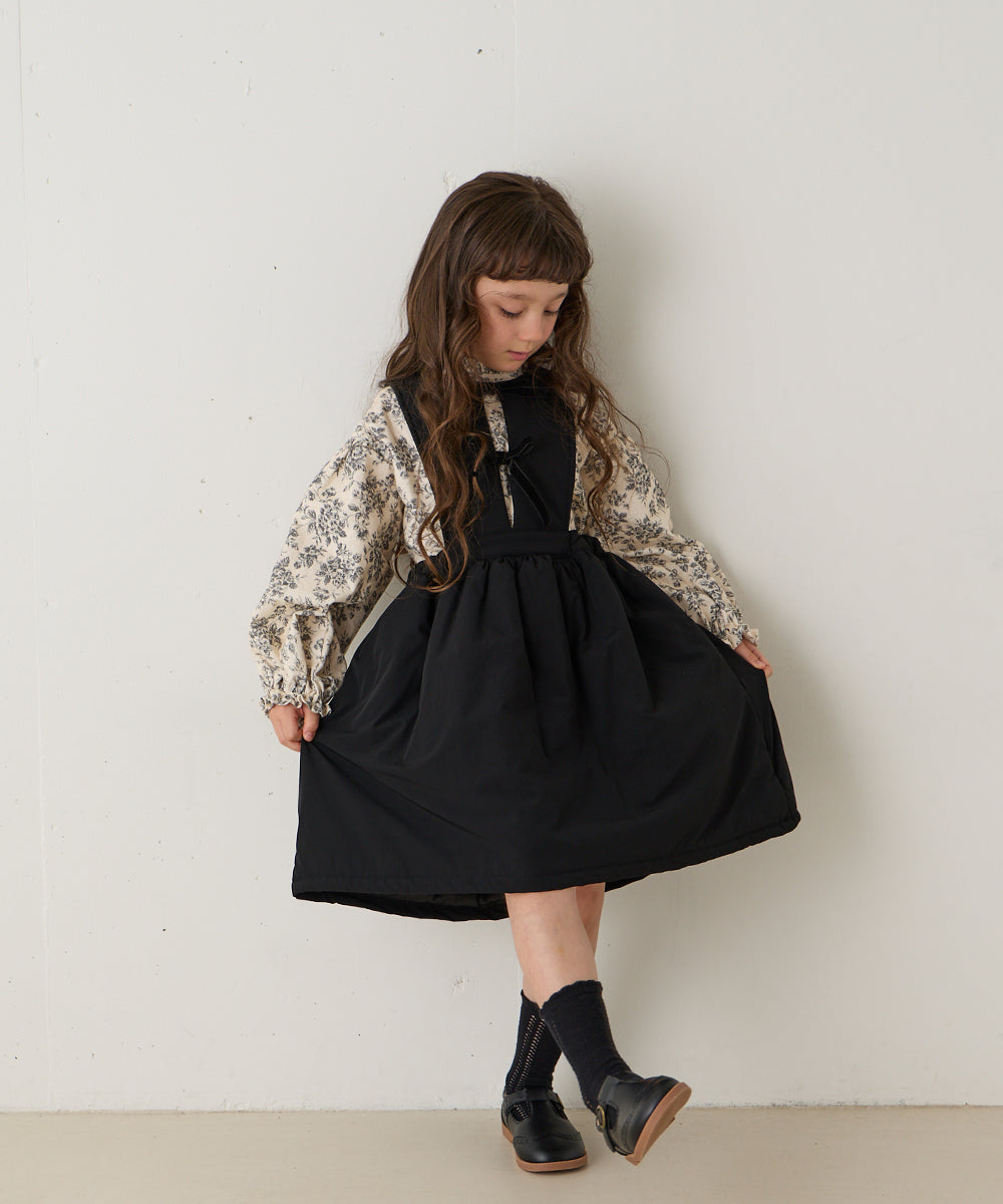 フランネル花柄フリルブラウス