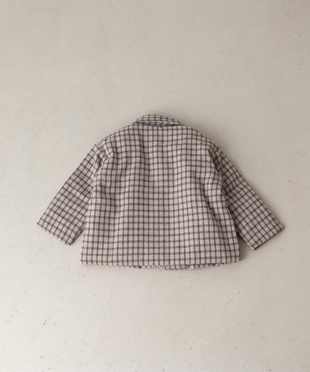 フランネルチェック中綿ベビージャケット