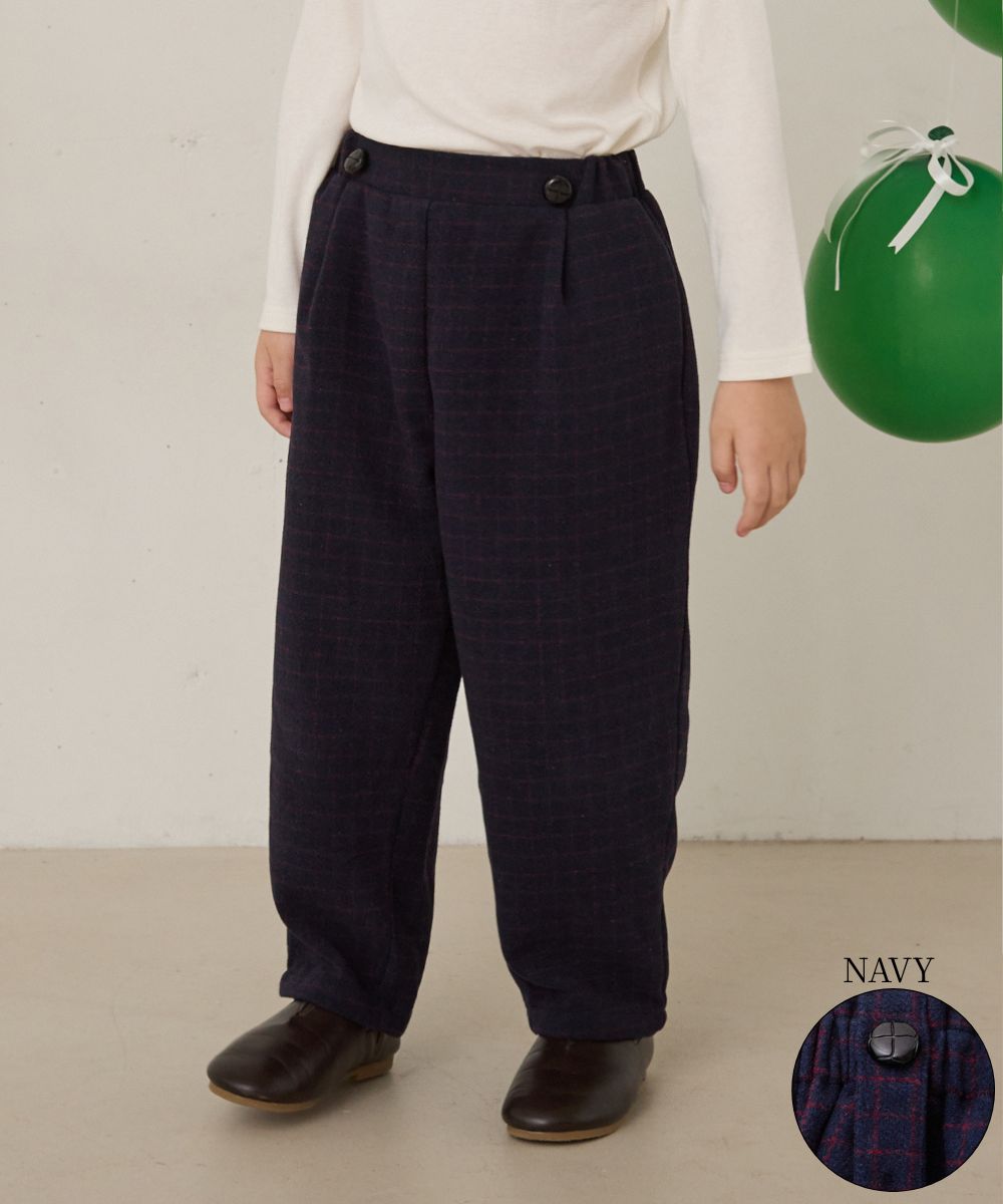 【リンク】チェック柄テーパードパンツ