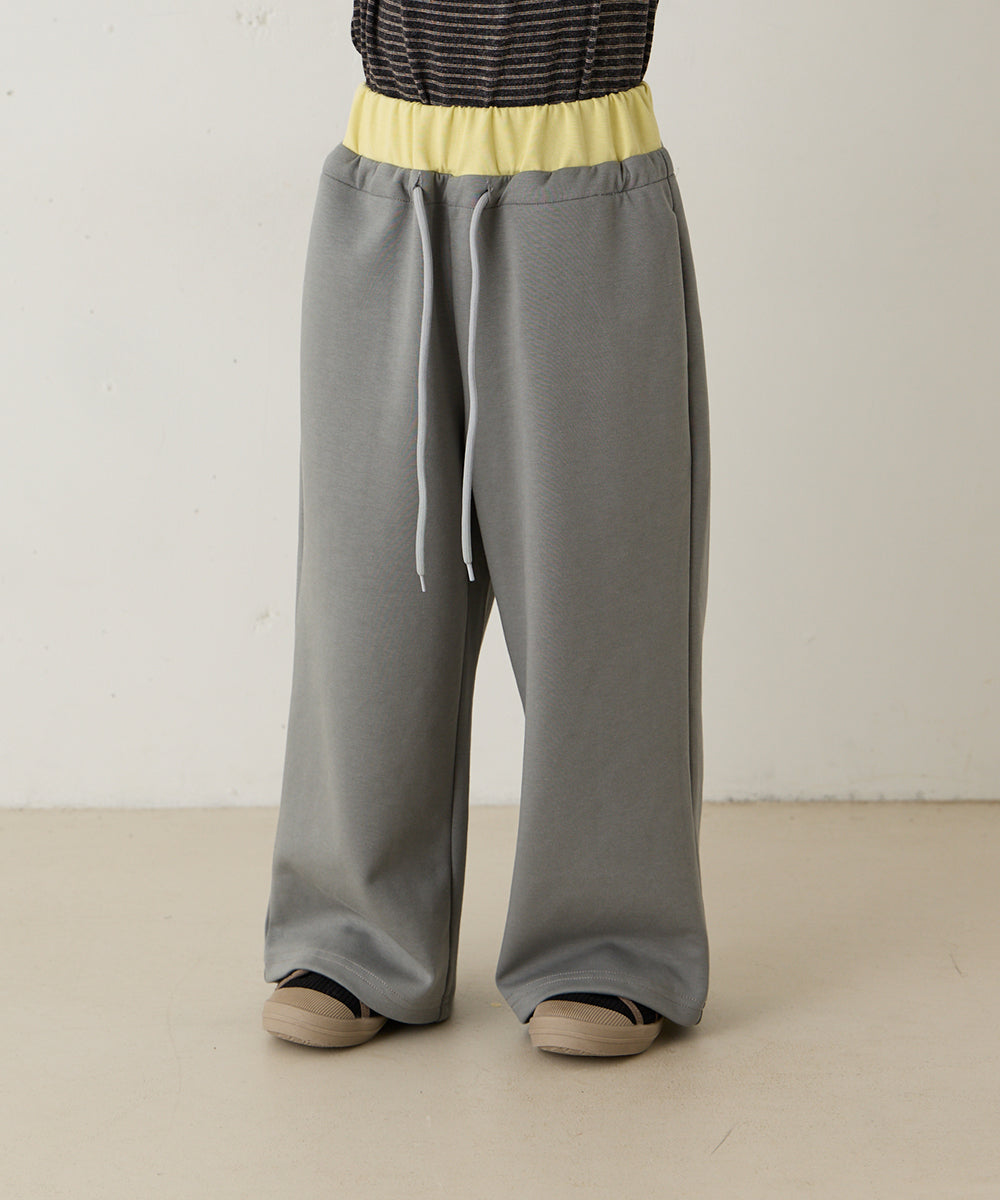 ウエスト配色ワイドパンツ