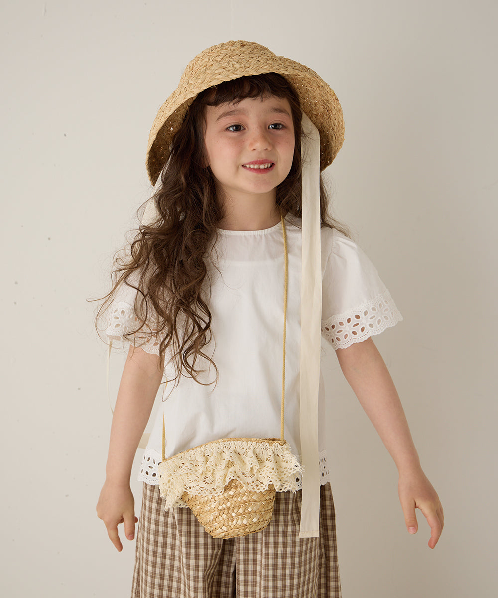 レースフリルラフィアポシェット