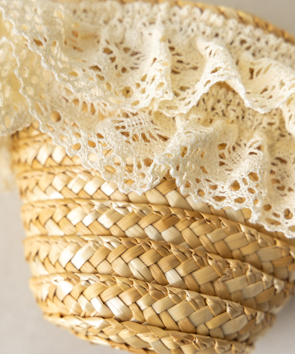 レースフリルラフィアポシェット