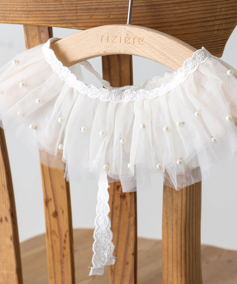 パールドットチュール付け襟