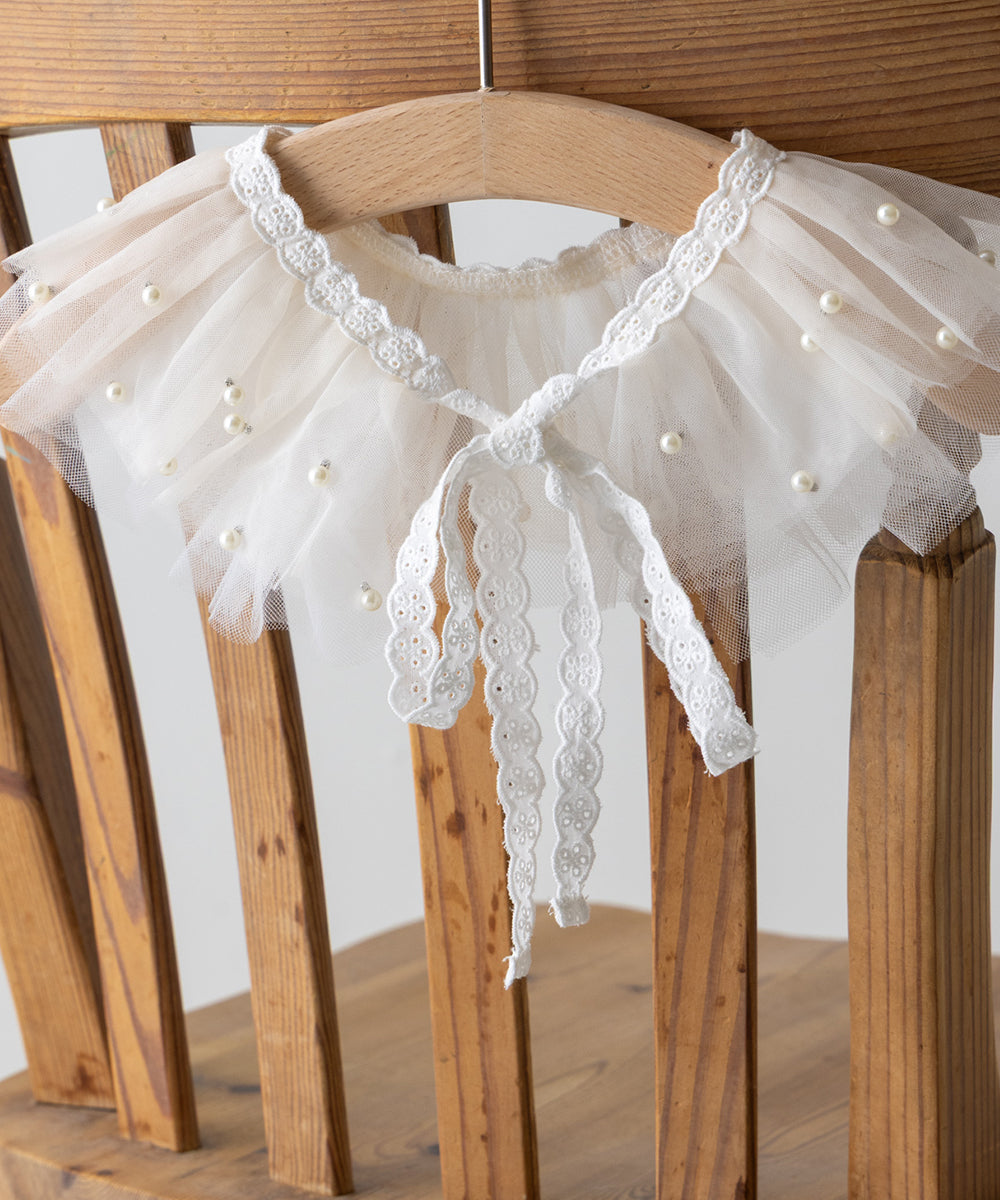 パールドットチュール付け襟