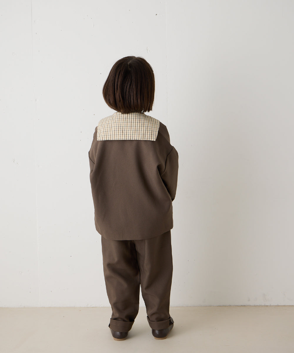 ダブルボタンセーラーカラー長袖ブラウス