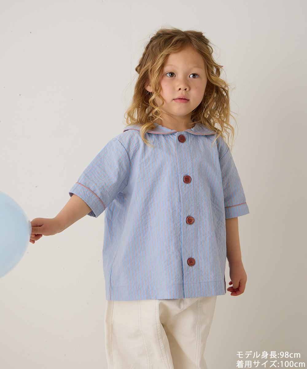 ストライプセーラーカラーブラウス