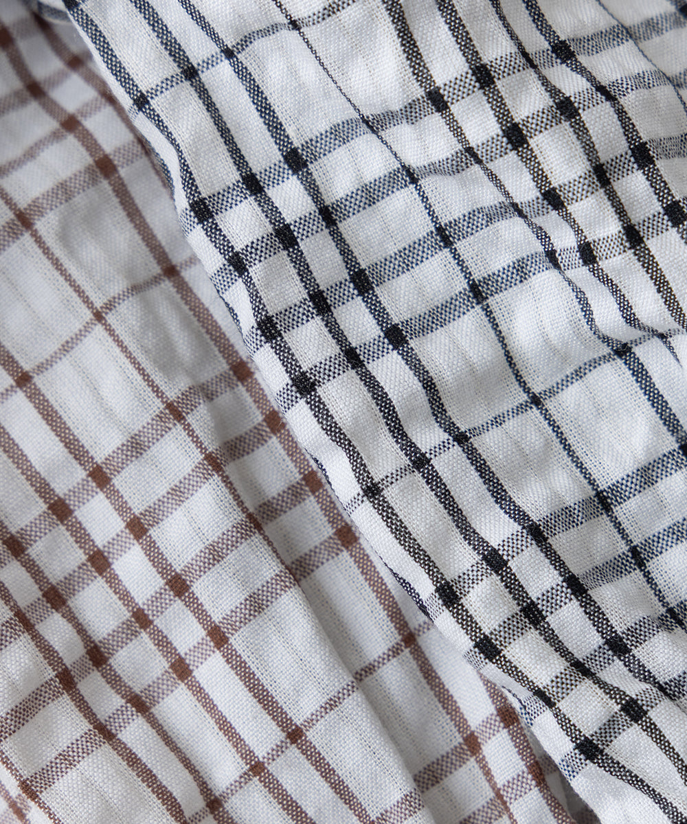 【リンク】ダブルボタンセーラーカラーチェックブラウス