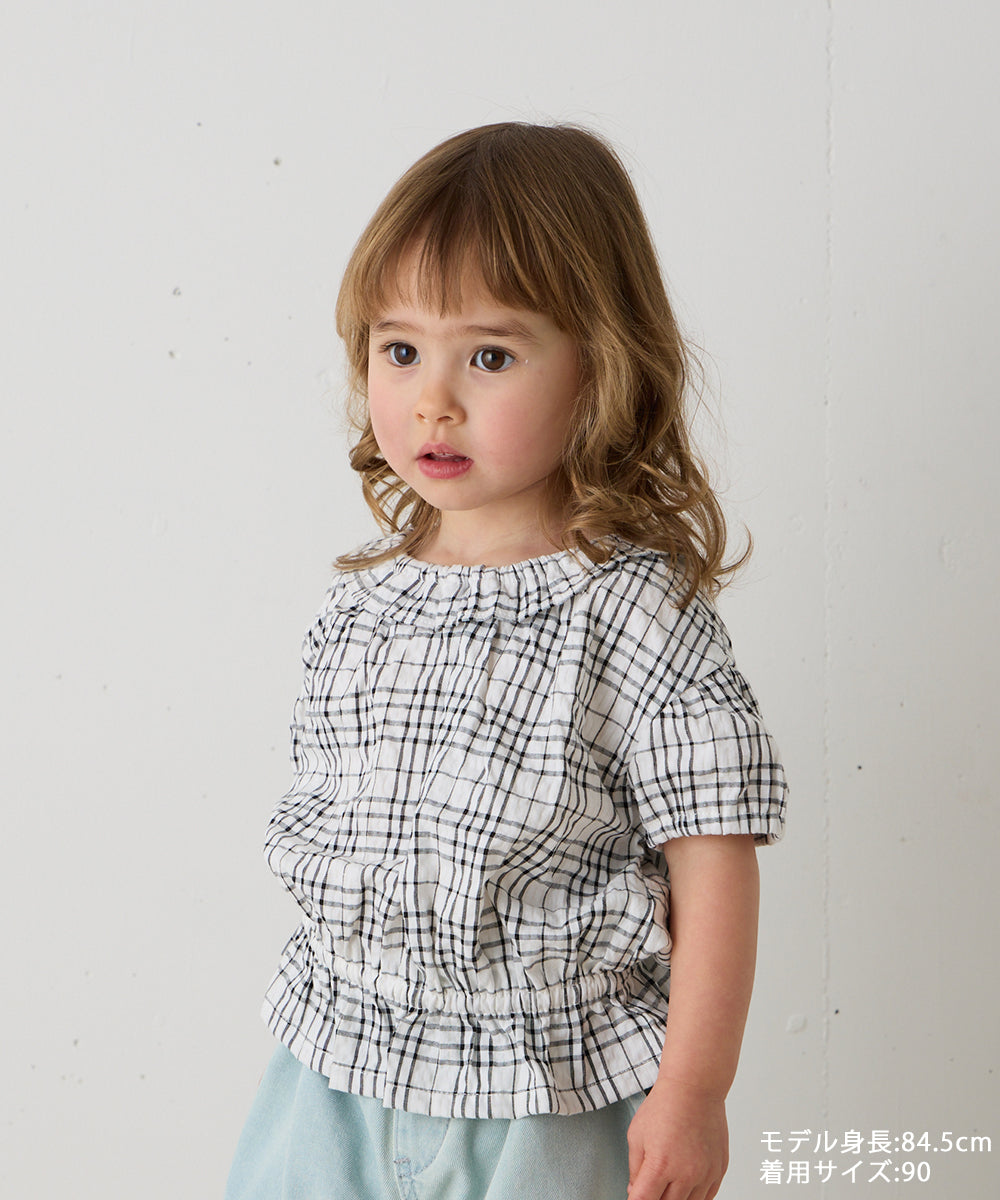 【リンク】フリルカラーチェックブラウス