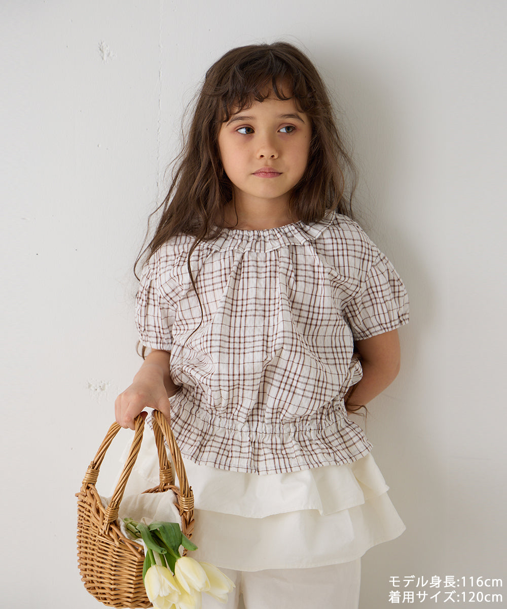 【リンク】フリルカラーチェックブラウス