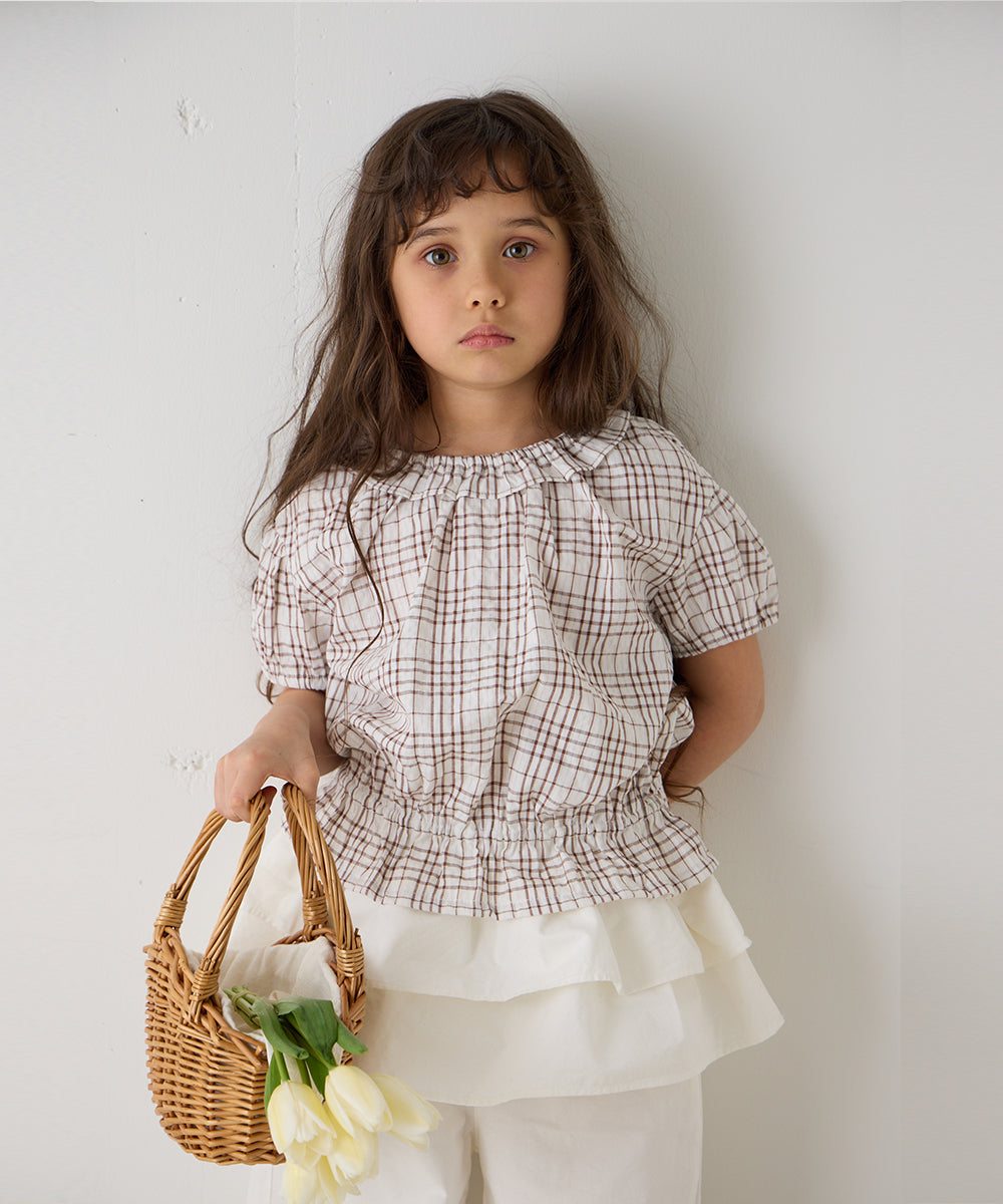 【リンク】フリルカラーチェックブラウス
