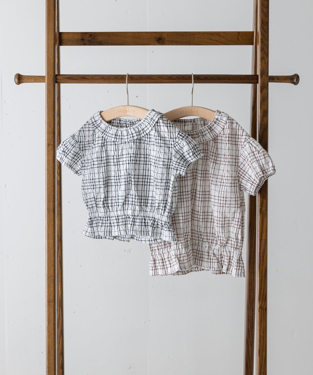 【リンク】フリルカラーチェックブラウス