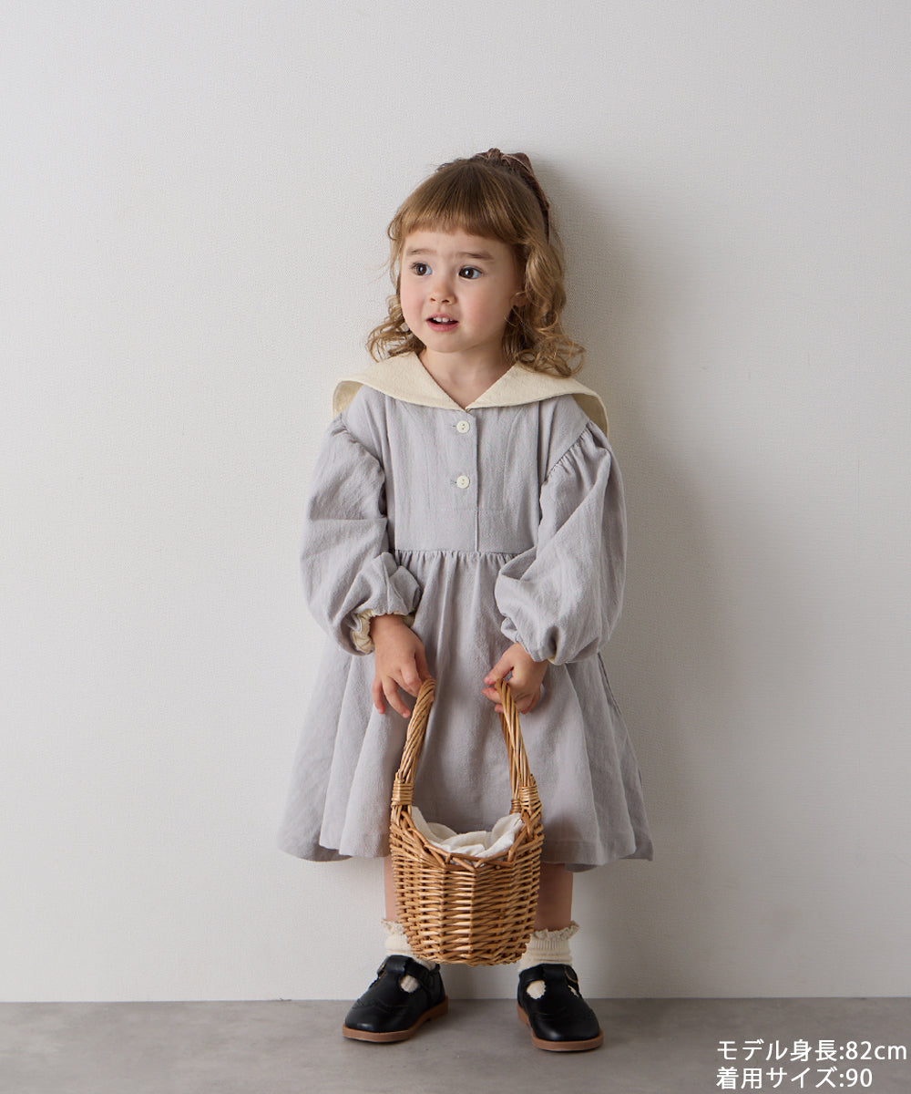 バイカラーセーラーカラーワンピース