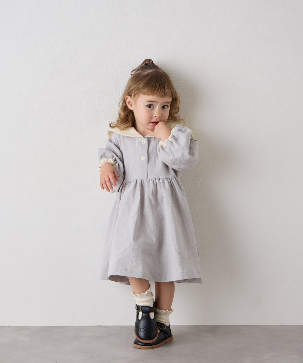 バイカラーセーラーカラーワンピース