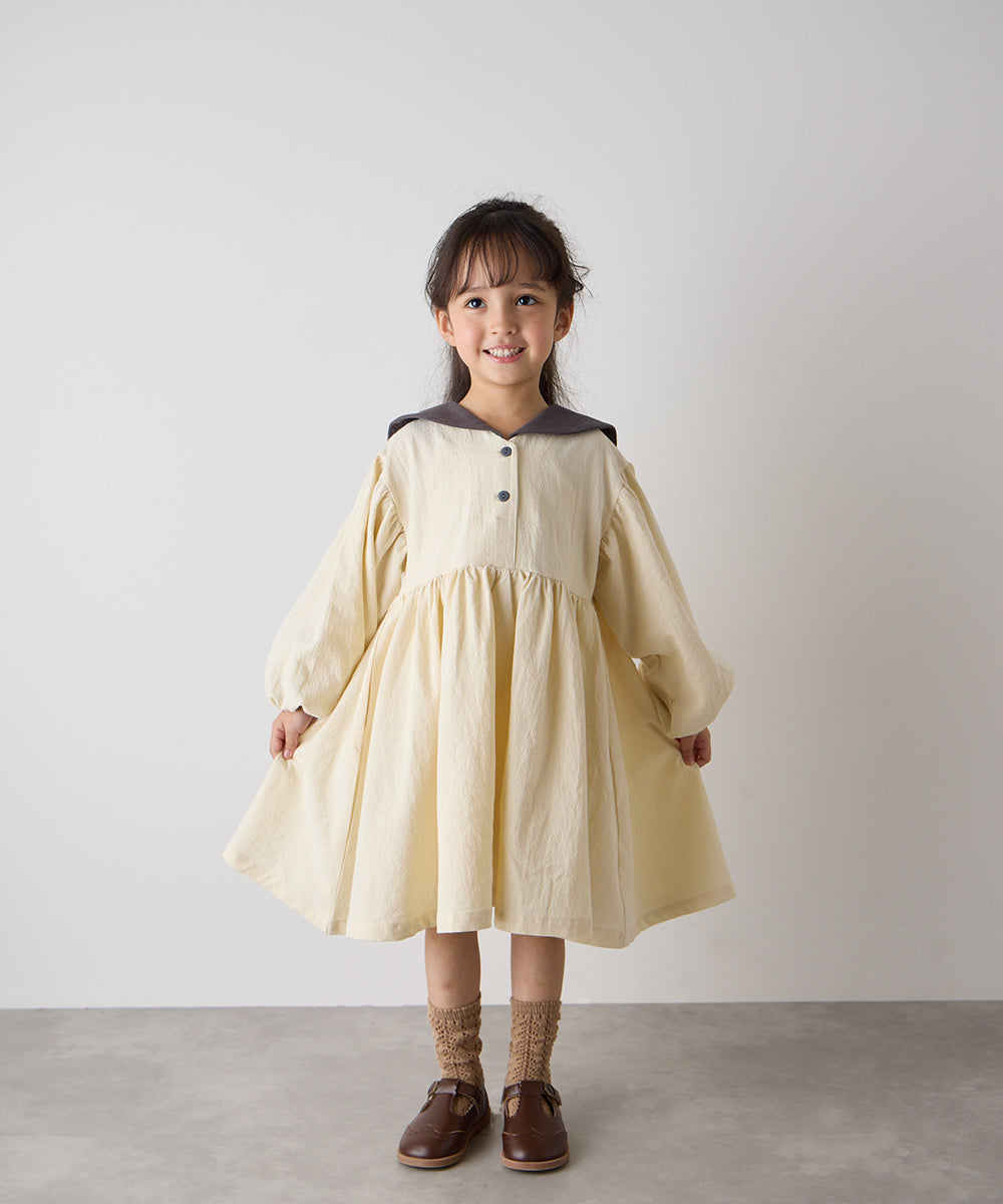 バイカラーセーラーカラーワンピース