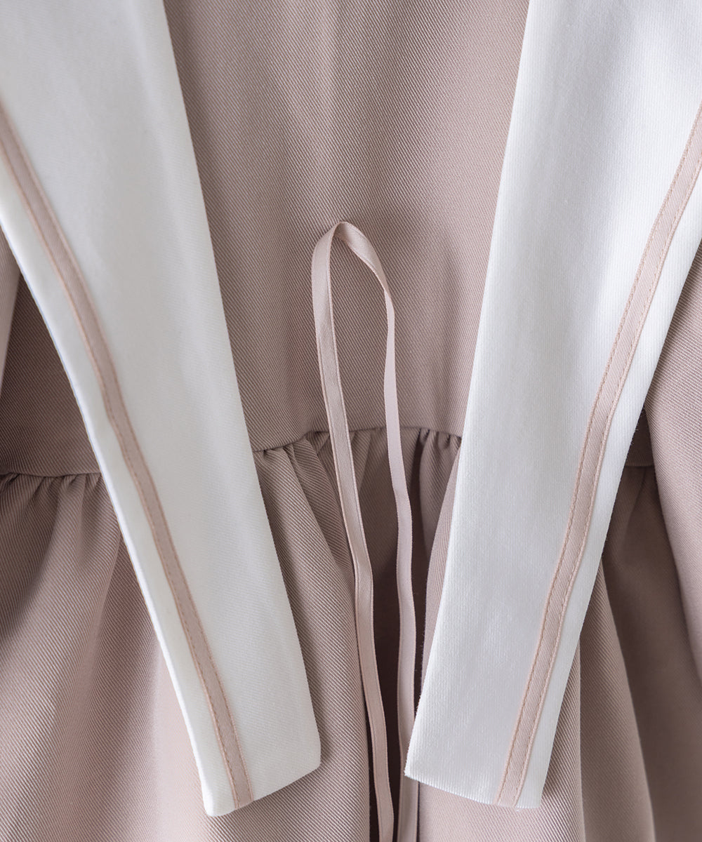 配色セーラーカラーリボンセレモニーワンピース