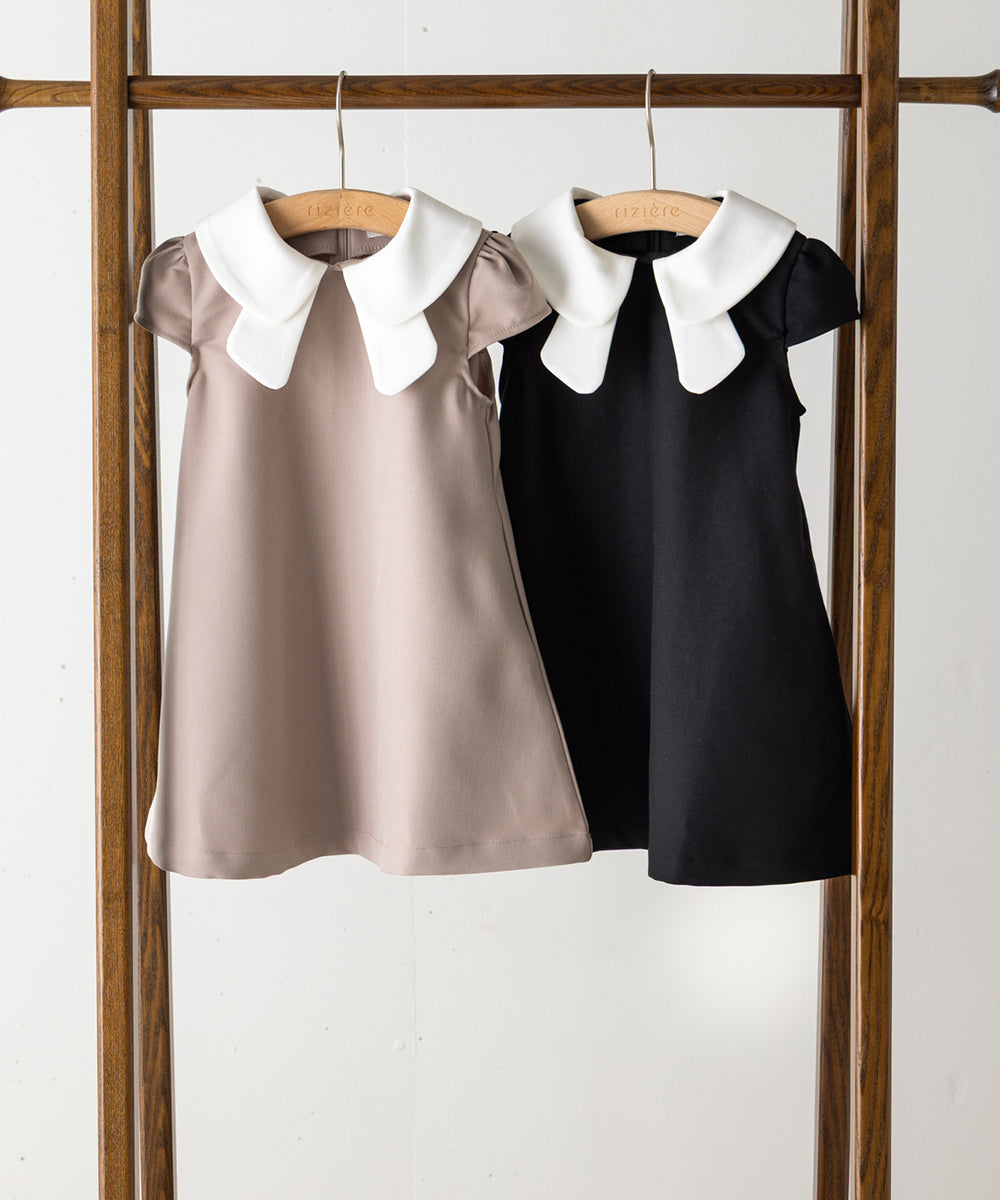 【リンクコーデ】ダブルカラーキャップスリーブワンピース