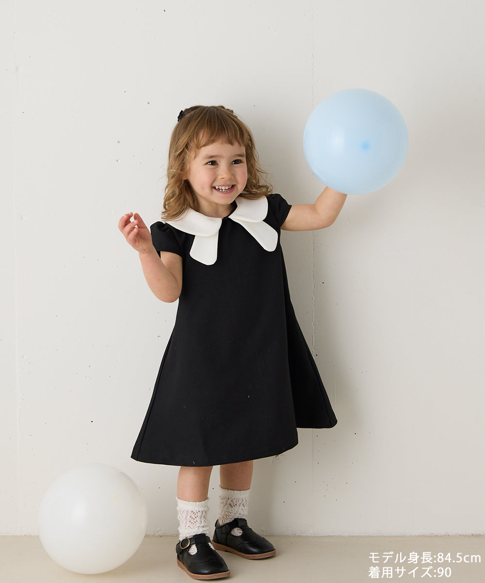 【リンクコーデ】ダブルカラーキャップスリーブワンピース