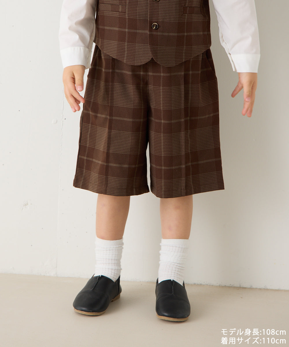 チェックセンターシームハーフパンツ