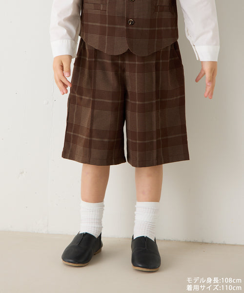 チェックセンターシームハーフパンツ