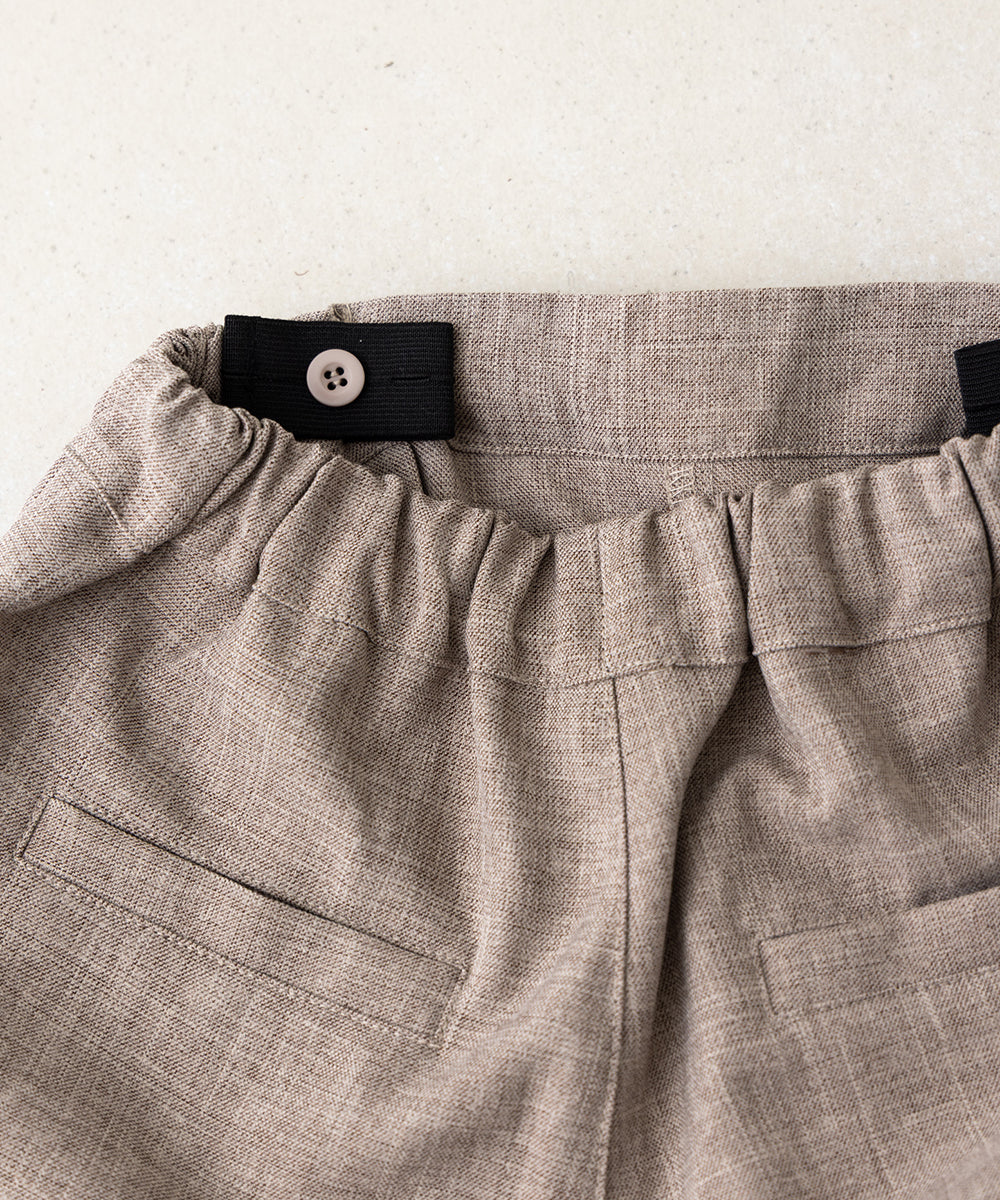 センターシームハーフパンツ（ウエストゴム調整）