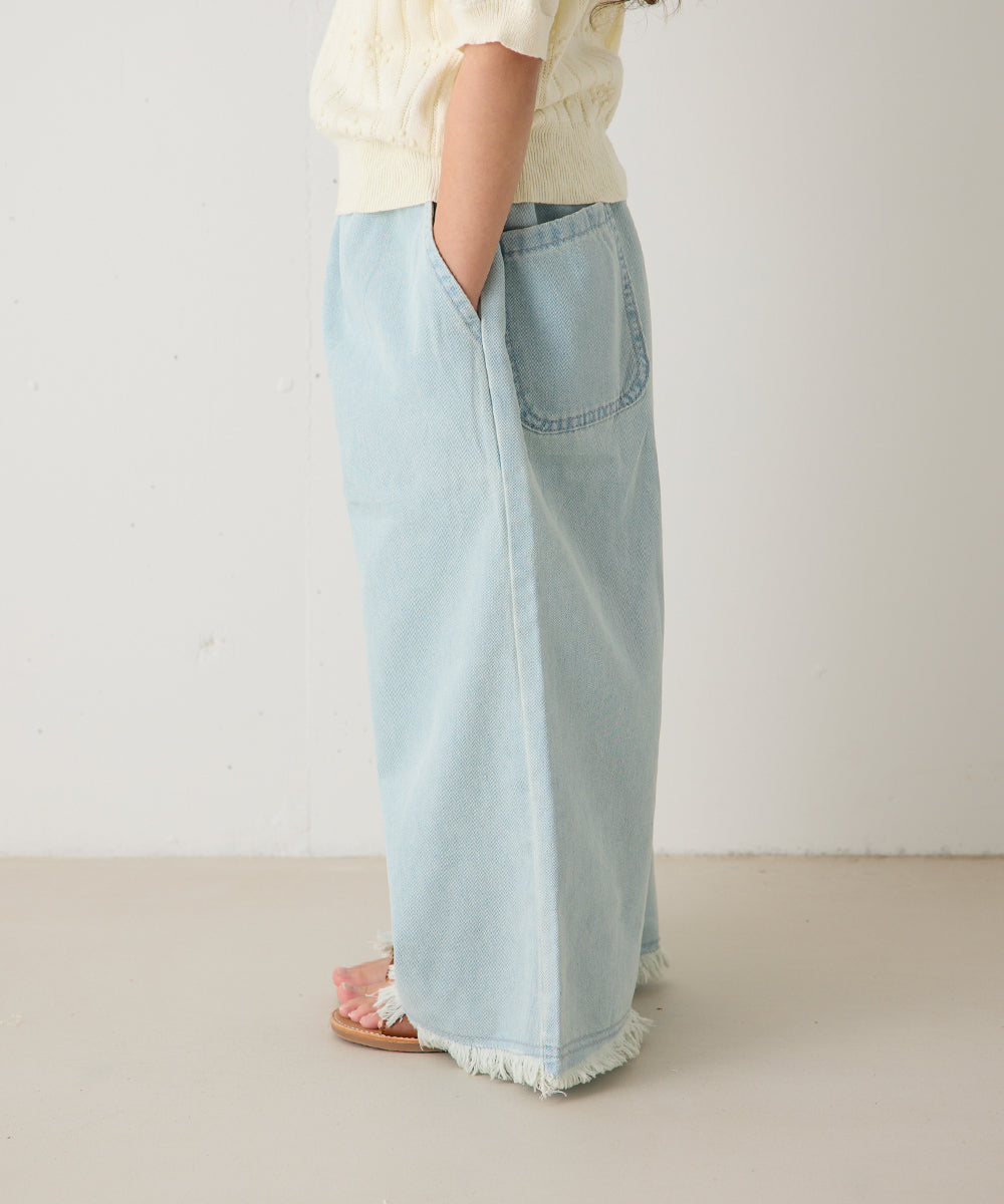フリンジエッジデニムパンツ