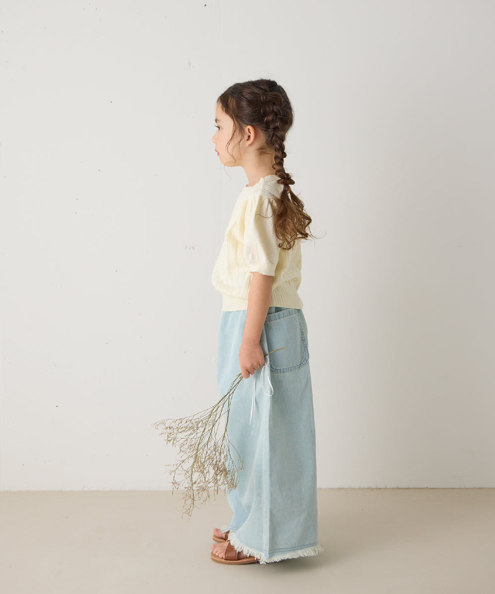 フリンジエッジデニムパンツ