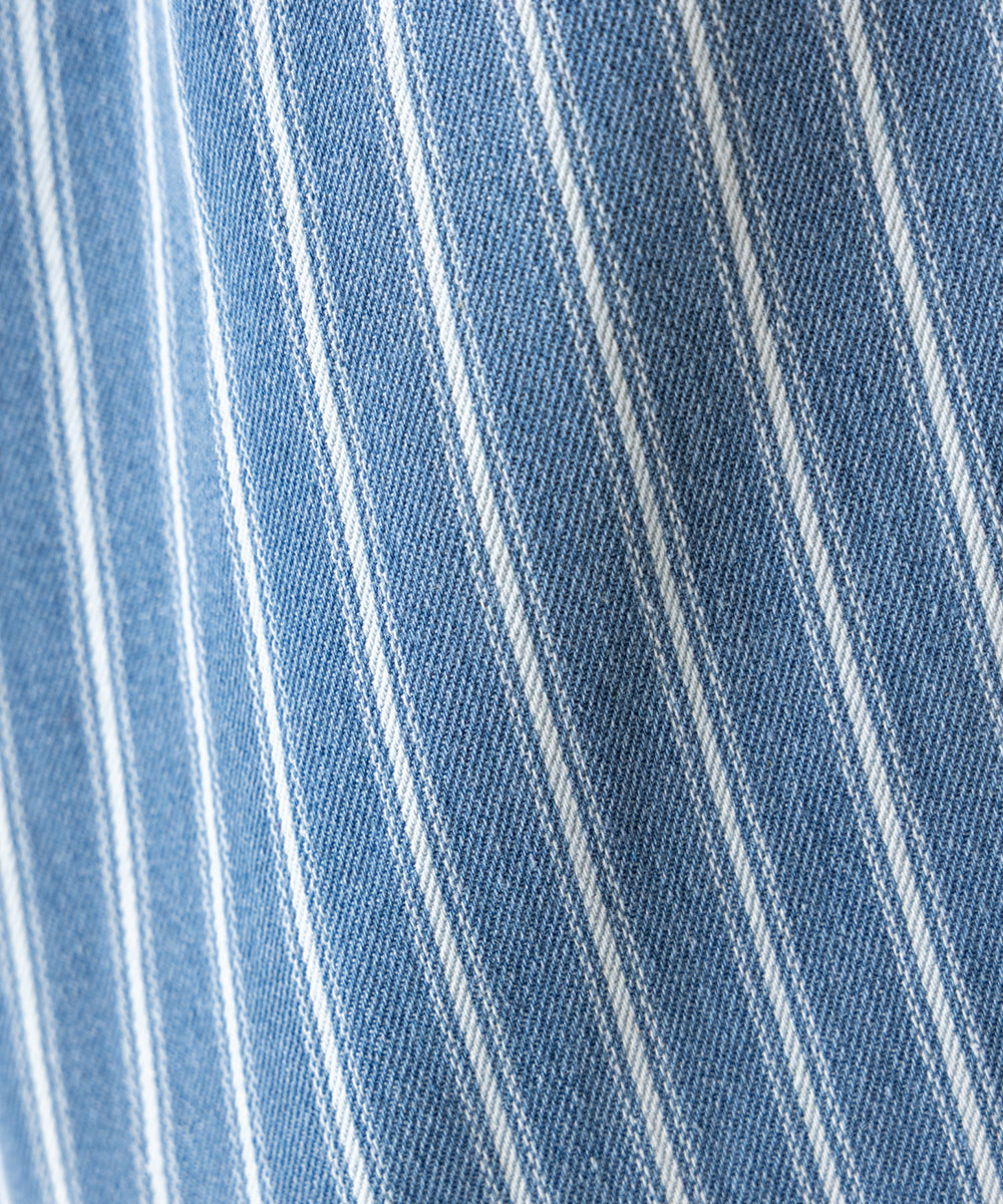 ウエスト切り替えストライプデニムパンツ