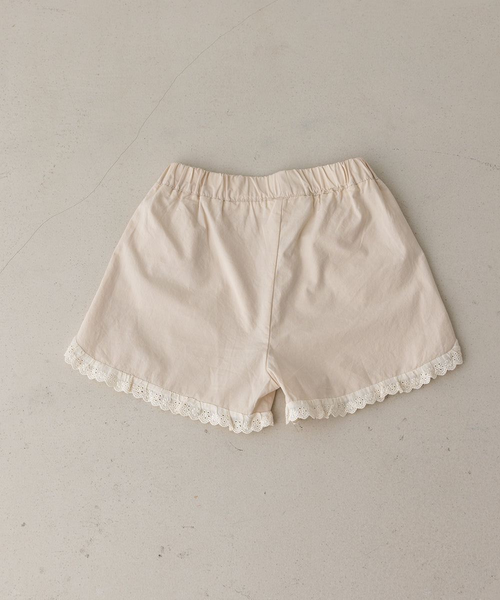 裾レースフリルショートパンツ