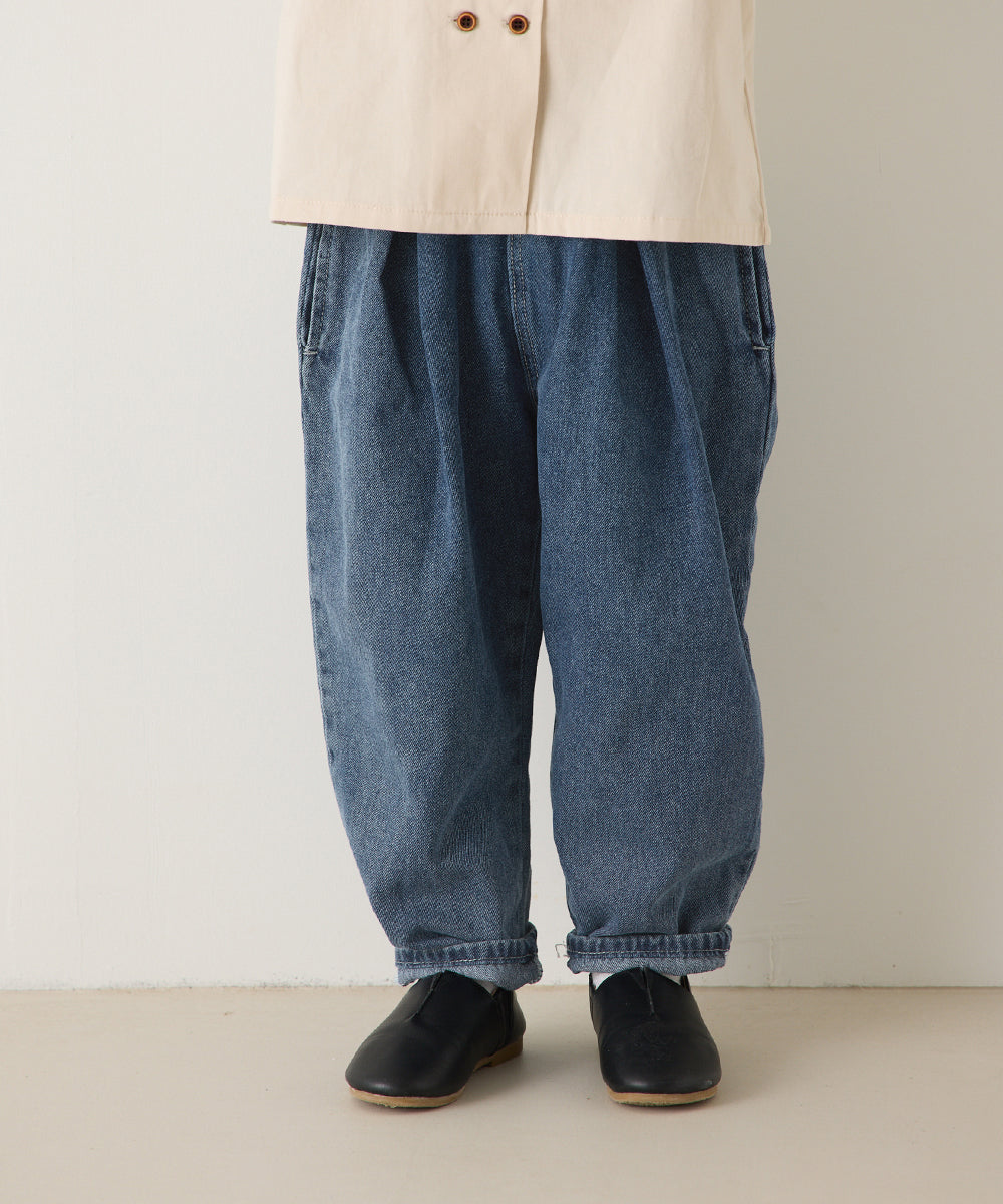 ストーンウォッシュテーパードデニムパンツ