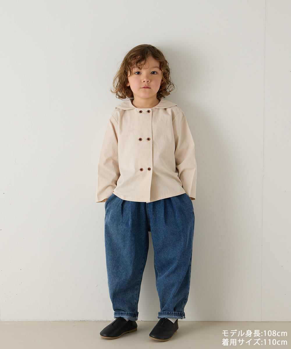 ストーンウォッシュテーパードデニムパンツ