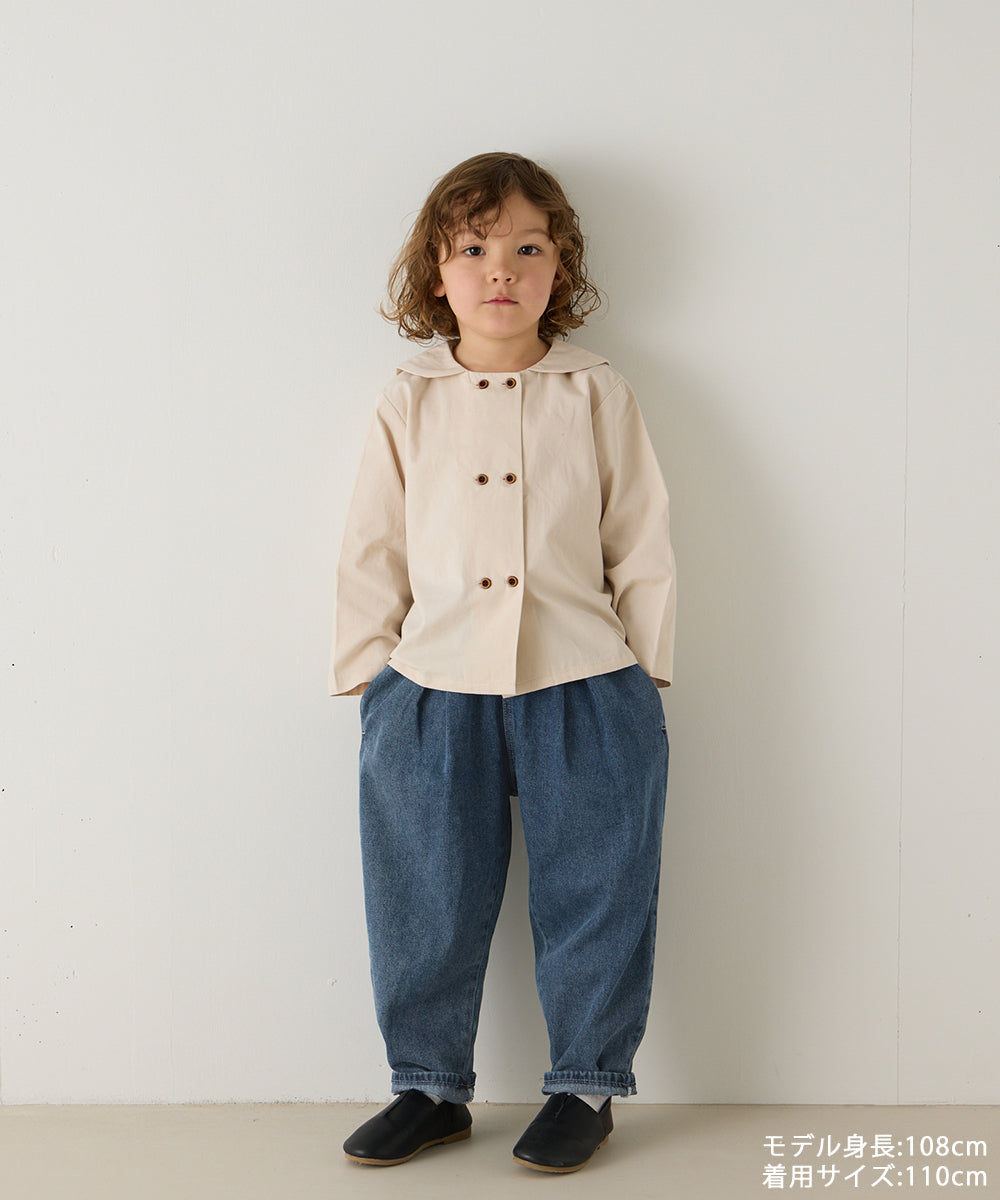 ストーンウォッシュテーパードデニムパンツ