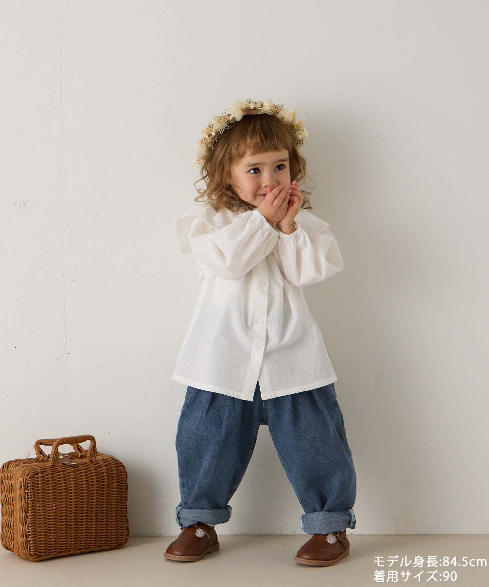 ストーンウォッシュテーパードデニムパンツ