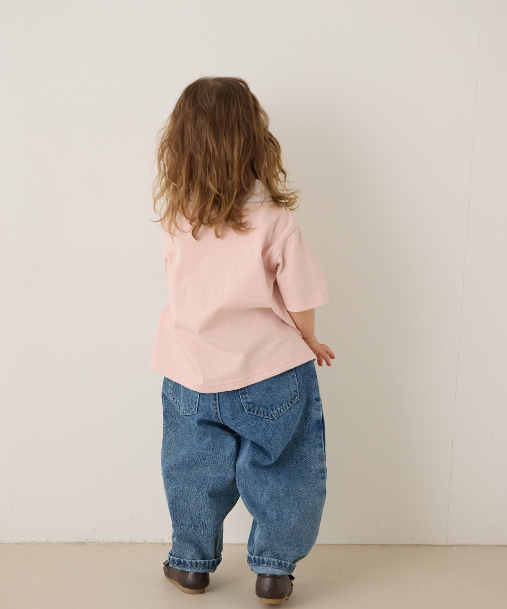 ストーンウォッシュテーパードデニムパンツ