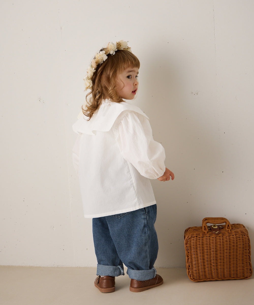 ストーンウォッシュテーパードデニムパンツ