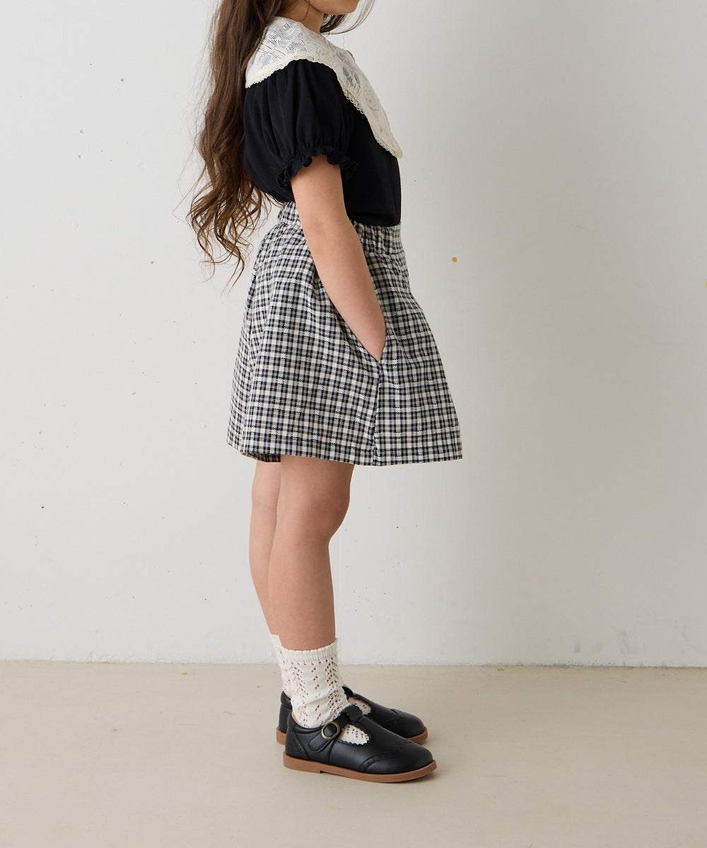 sweetdayzSTUDIONICHOLSONタック入り　ショートパンツ チェックタックショートパンツ