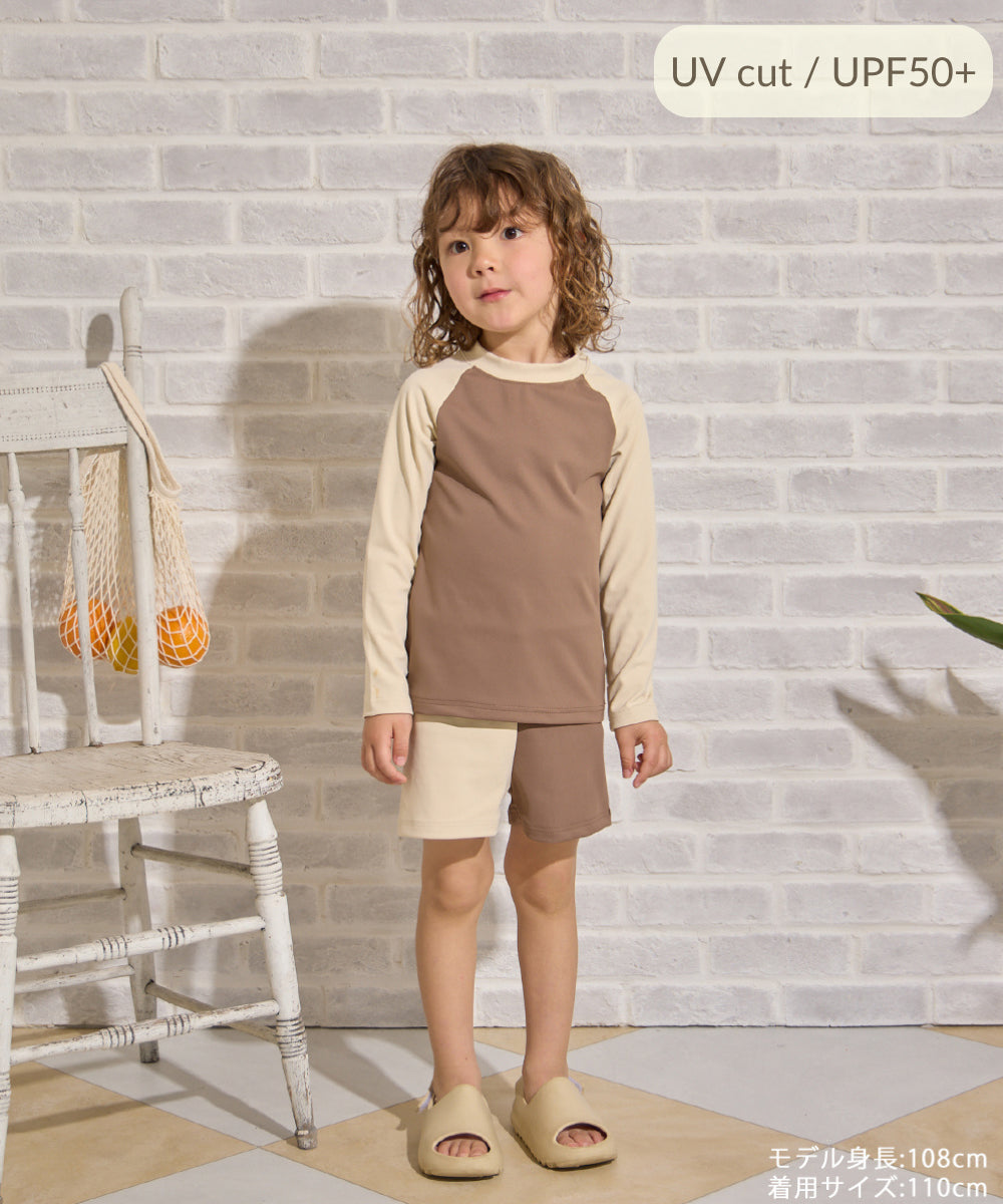 【リンク】UVカット配色ラッシュガードセットアップ(UPF50+)